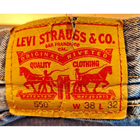LEVI LEVIS 550 RELAXED FIT MEN'S JEANS SIZE 38 X 32  RED TAB - Picture 11 of 13
